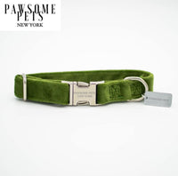 Thumbnail for Dog & Cat Collar - Olive Green Velvet -