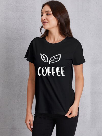 COFFEE Round Neck Short Sleeve T-Shirt - T - 3 COLORS -