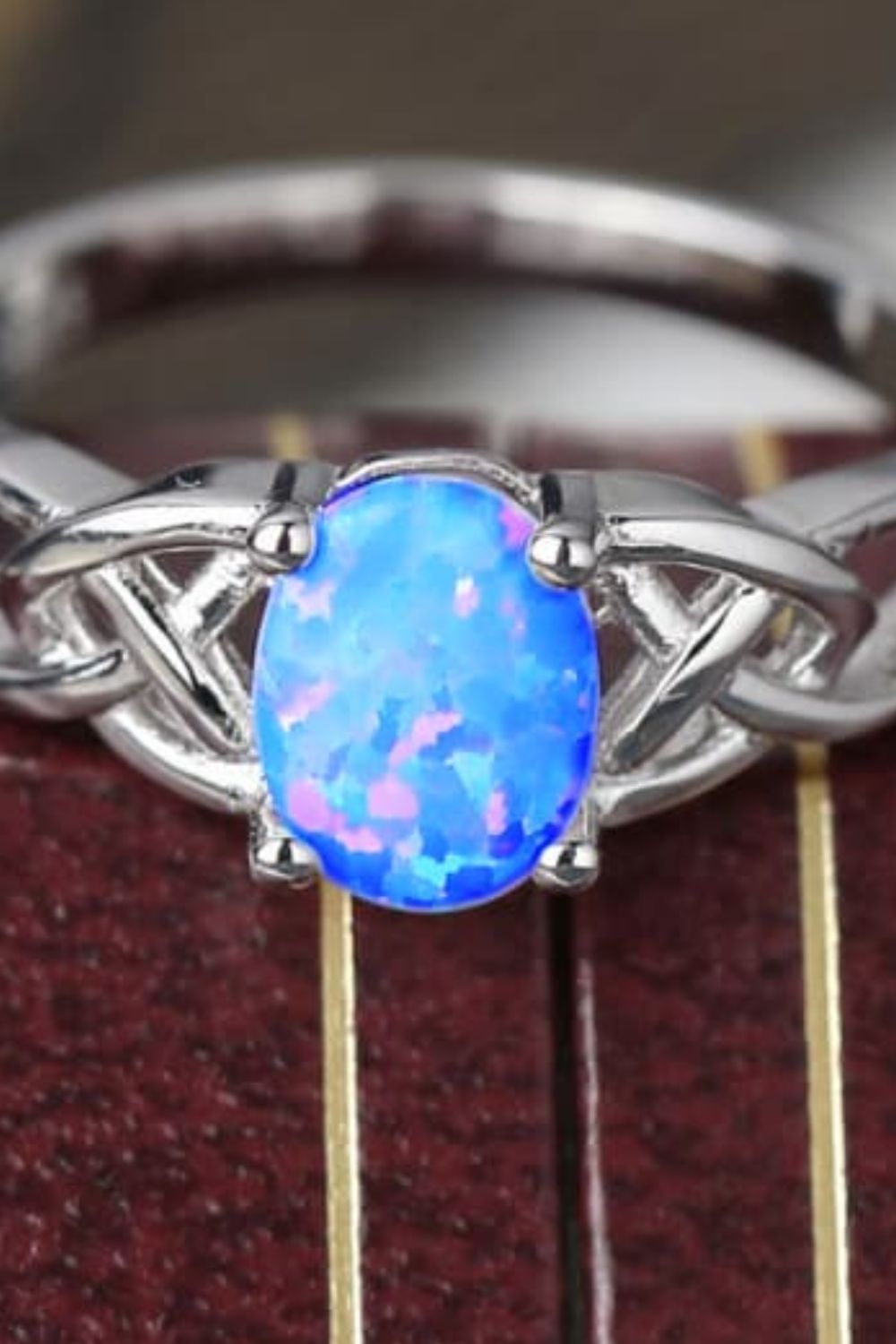 Crisscross 4-Prong Opal Ring - T - SIZES 6 THRU 9 - 2 COLORS -