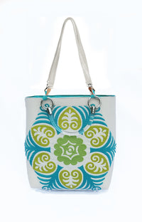 Thumbnail for Suzani Teal Small Tote - 1 COLOR -