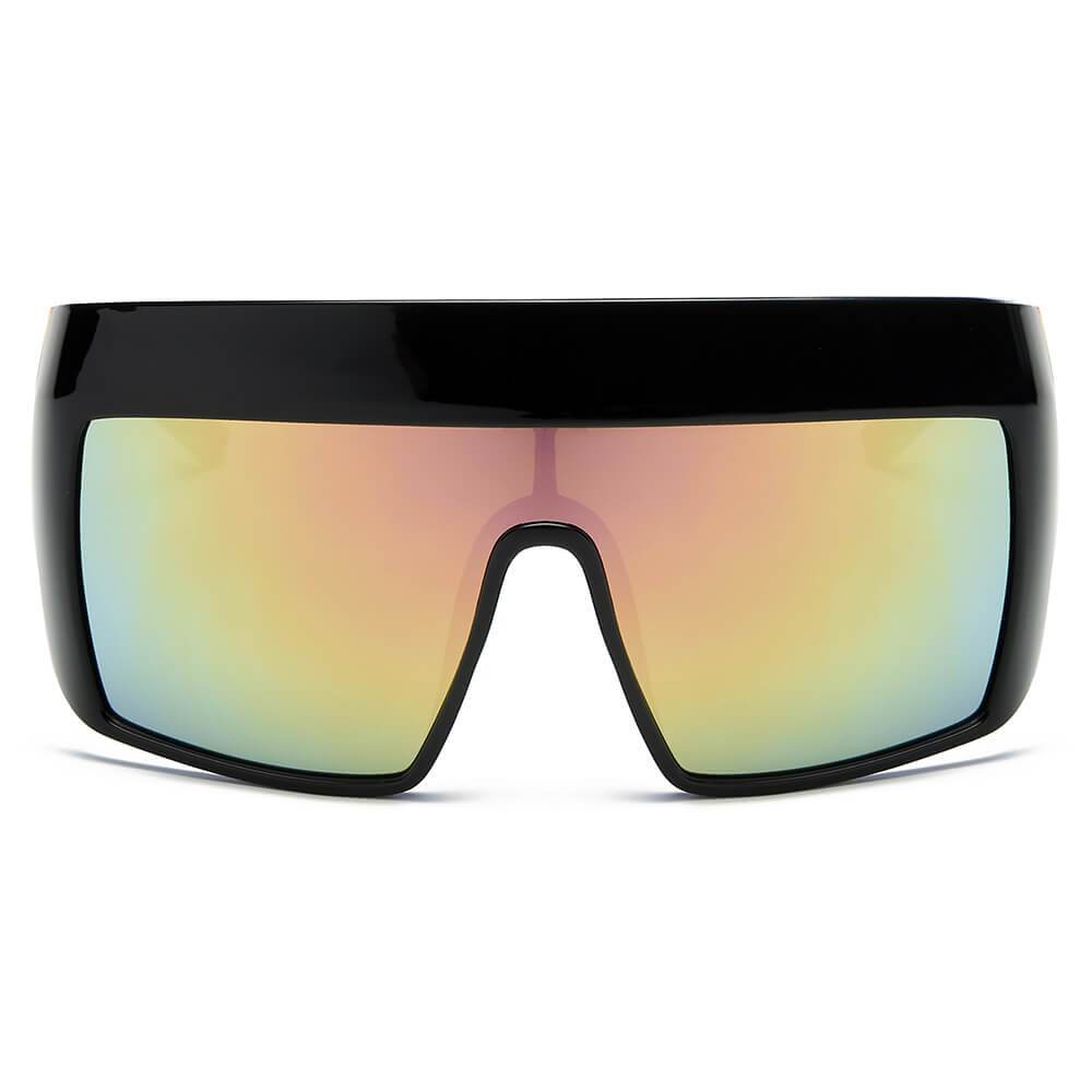 Folsom | S2043 - Women Oversize Shield Sunglasses - 4 LENS COLORS -