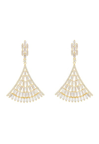 Thumbnail for LATELITA - Baguette Fan Tail Earrings Gold -