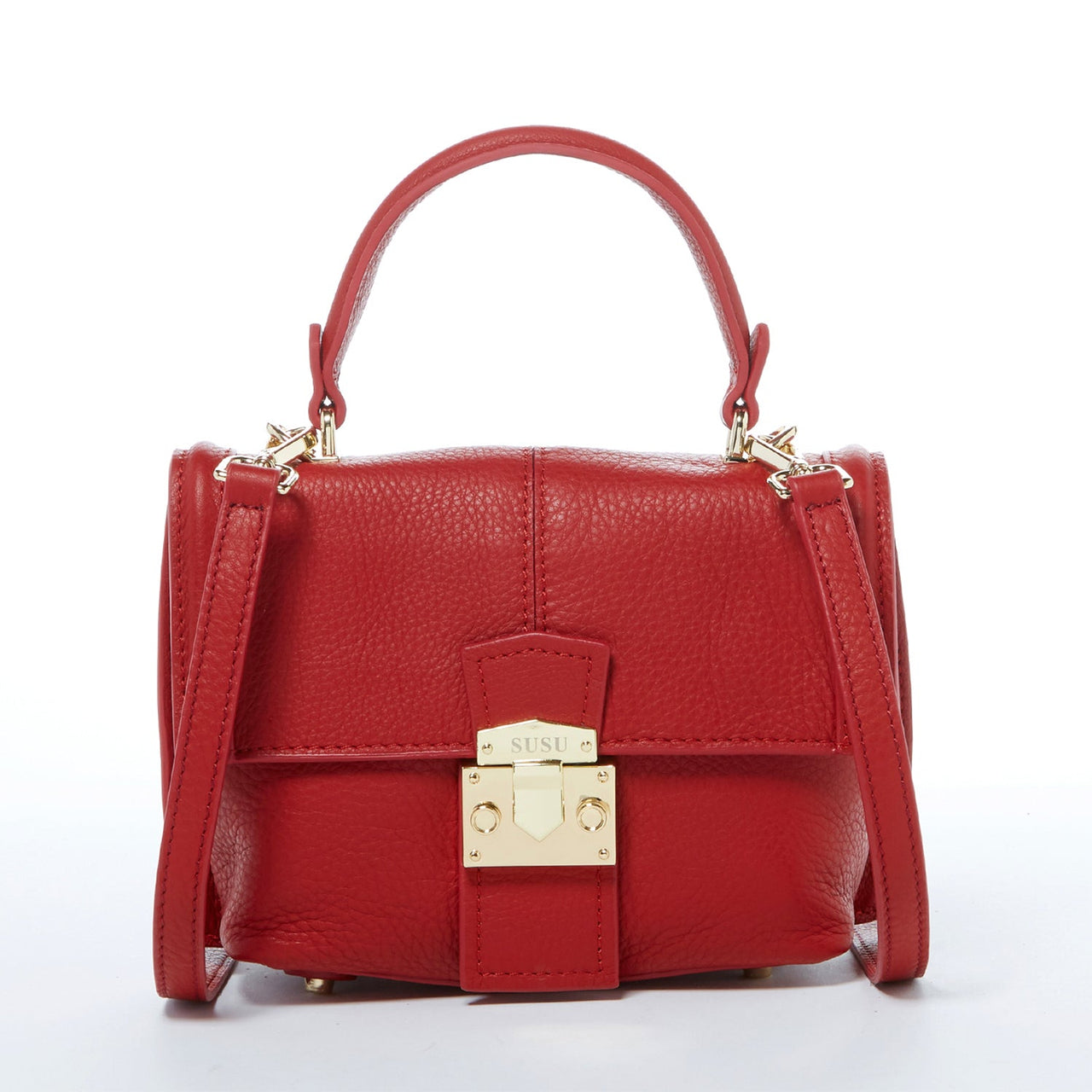 Linda Red Leather Backpack Purse -