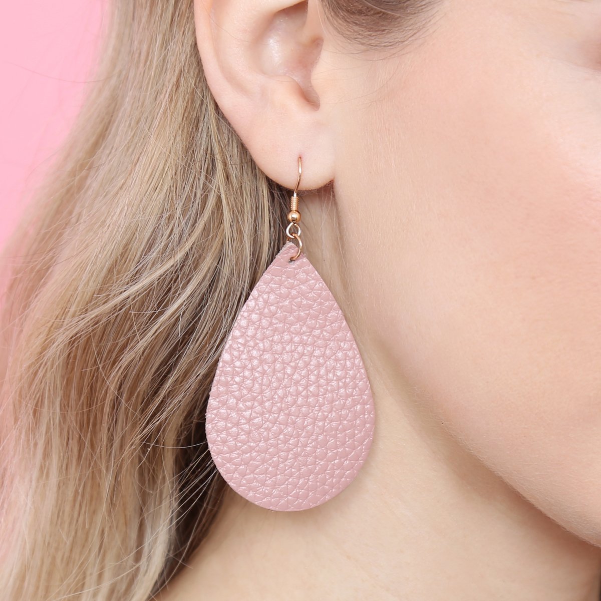 Teardrop Leather Earrings - 18 COLORS -