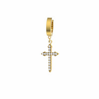 Thumbnail for Mister - Gem Cross Earring - SINGLE OR PAIR - 3 COLORS -