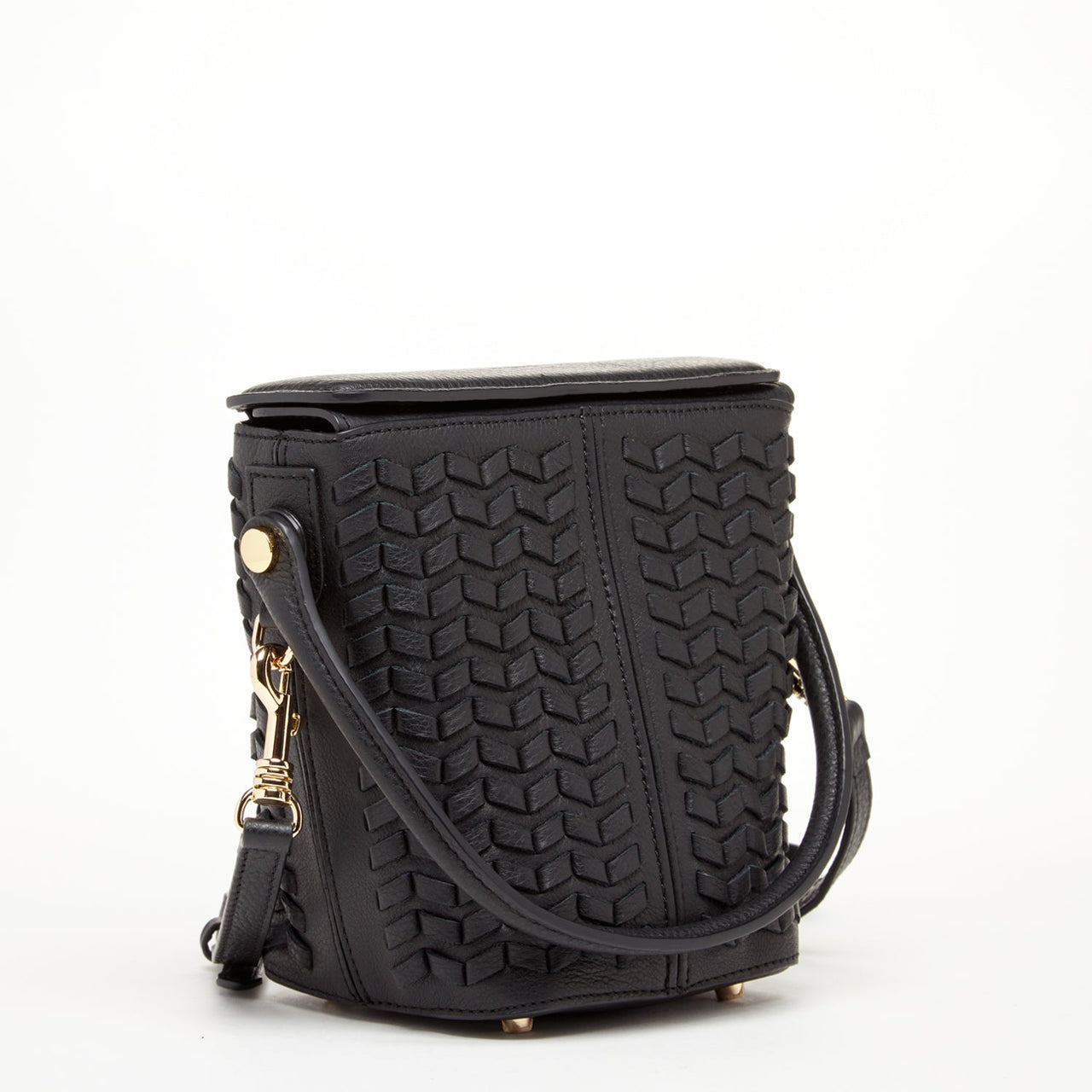 Anna Woven Leather Bag Black -