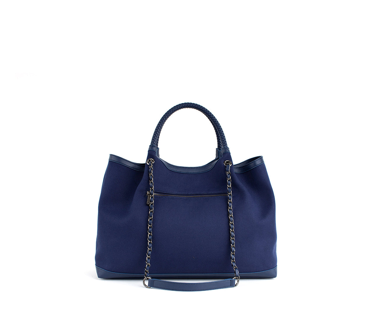 GUNAS NEW YORK - RUTH - Dark Blue Vegan Canvas Tote / comes with make-up bag & dust pouch - 1 COLOR -