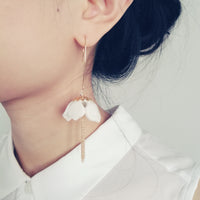 Thumbnail for Porcelain Snowdrop Flower Tassel Earrings -