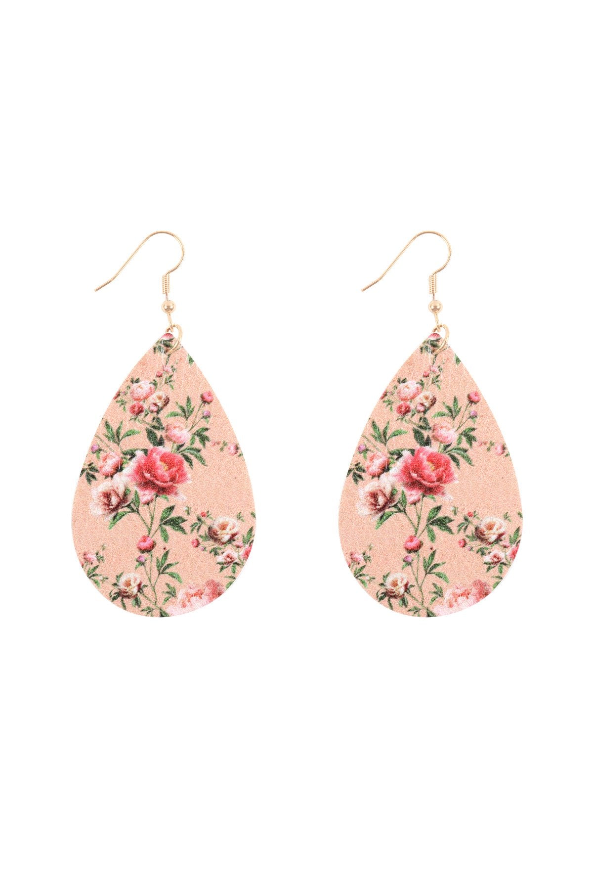 Floral Printed Pear-Shaped Earrings - 7 COLORS -