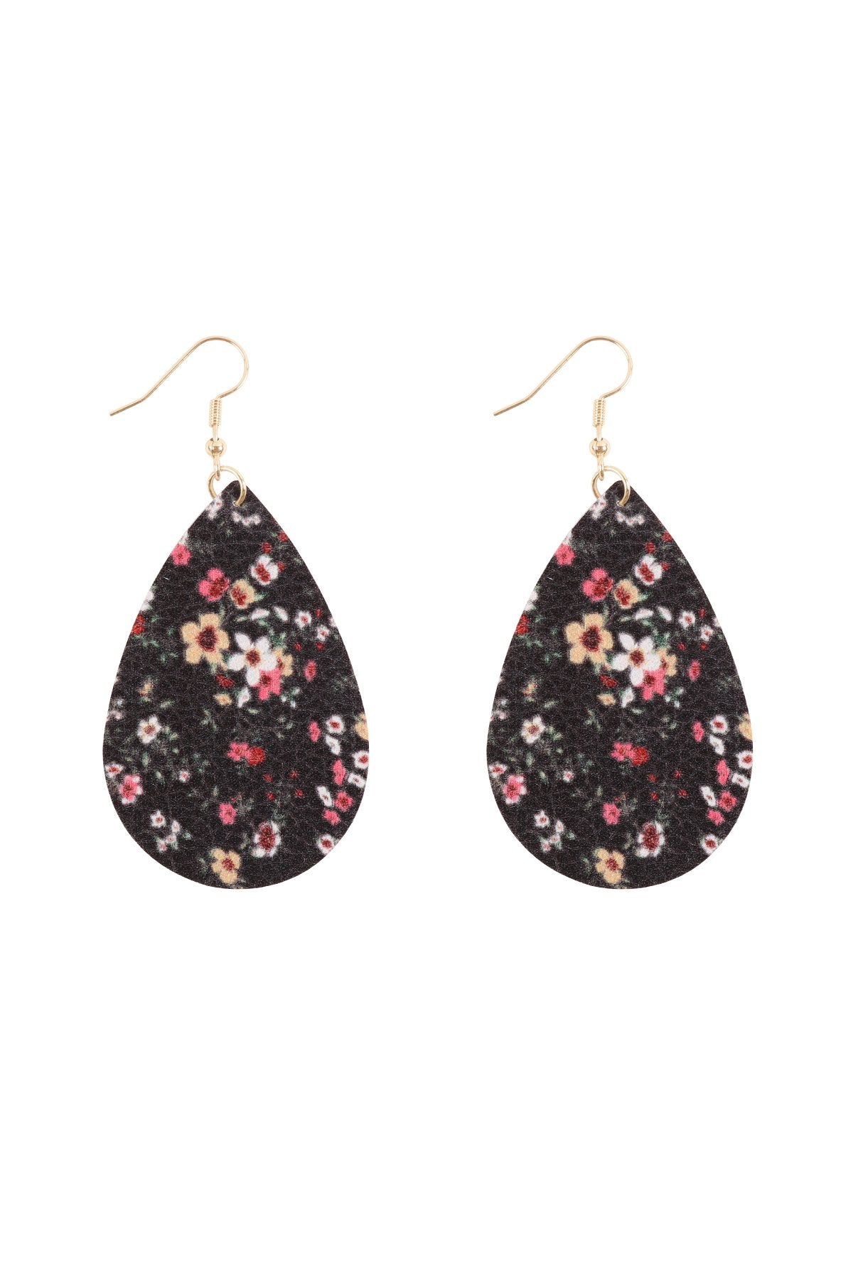 Floral Printed Pear-Shaped Earrings - 7 COLORS -