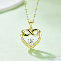 Thumbnail for Moissanite 925 Sterling Sliver Heart Necklace