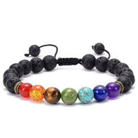 Thumbnail for 7 Chakra and Lava Stones Braided Bracelet -