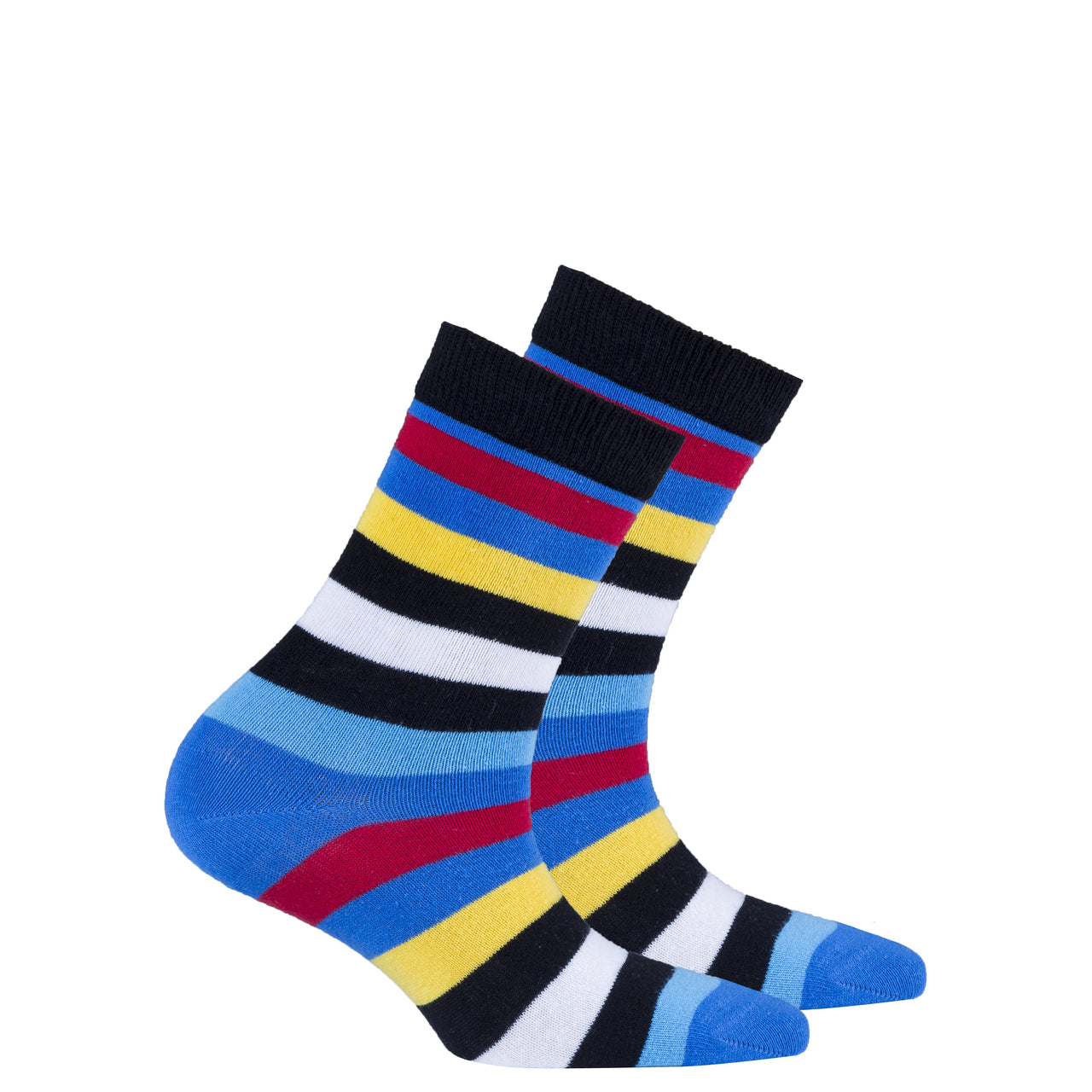 Kids Blue Rainbow Stripe Socks - 1 COLOR -