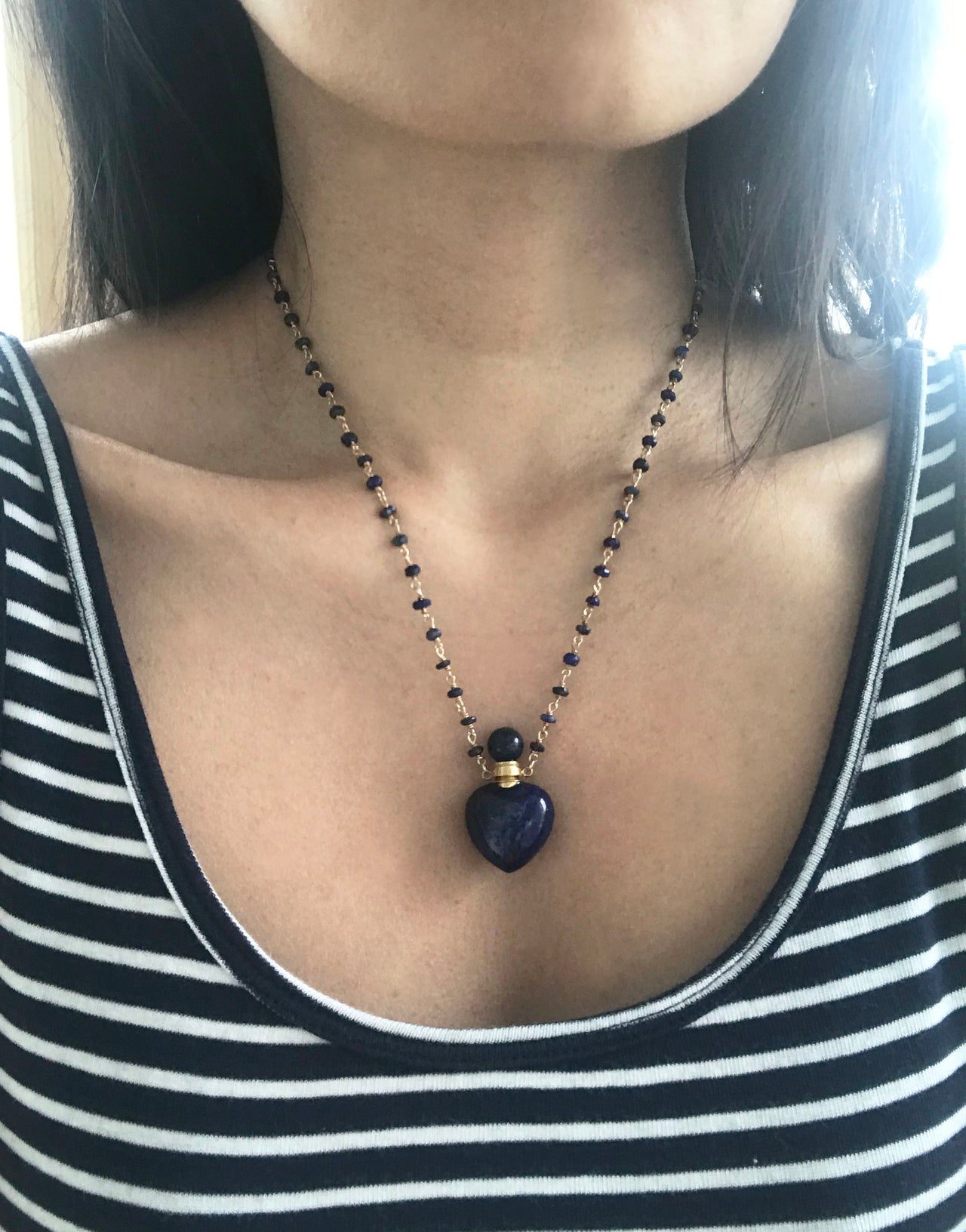 Gena Myint - Lapis Lazuli Heart Necklace -