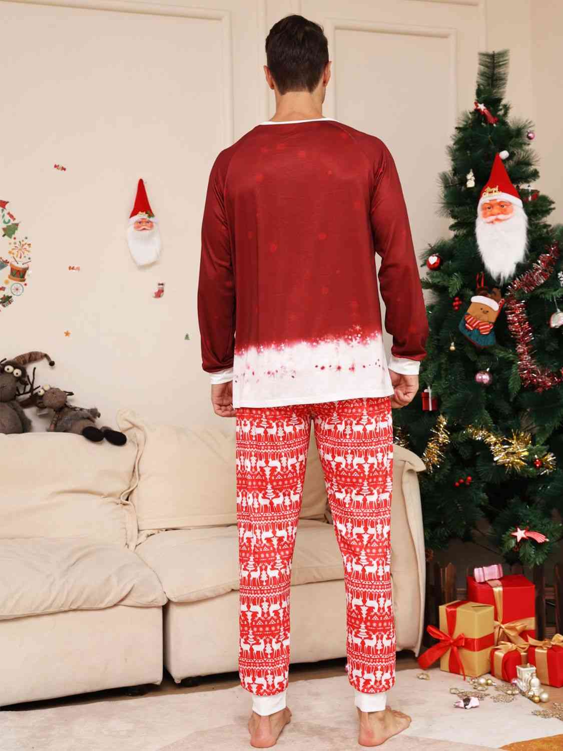 MEN Full Size Snowman Top and Pants Set - T -