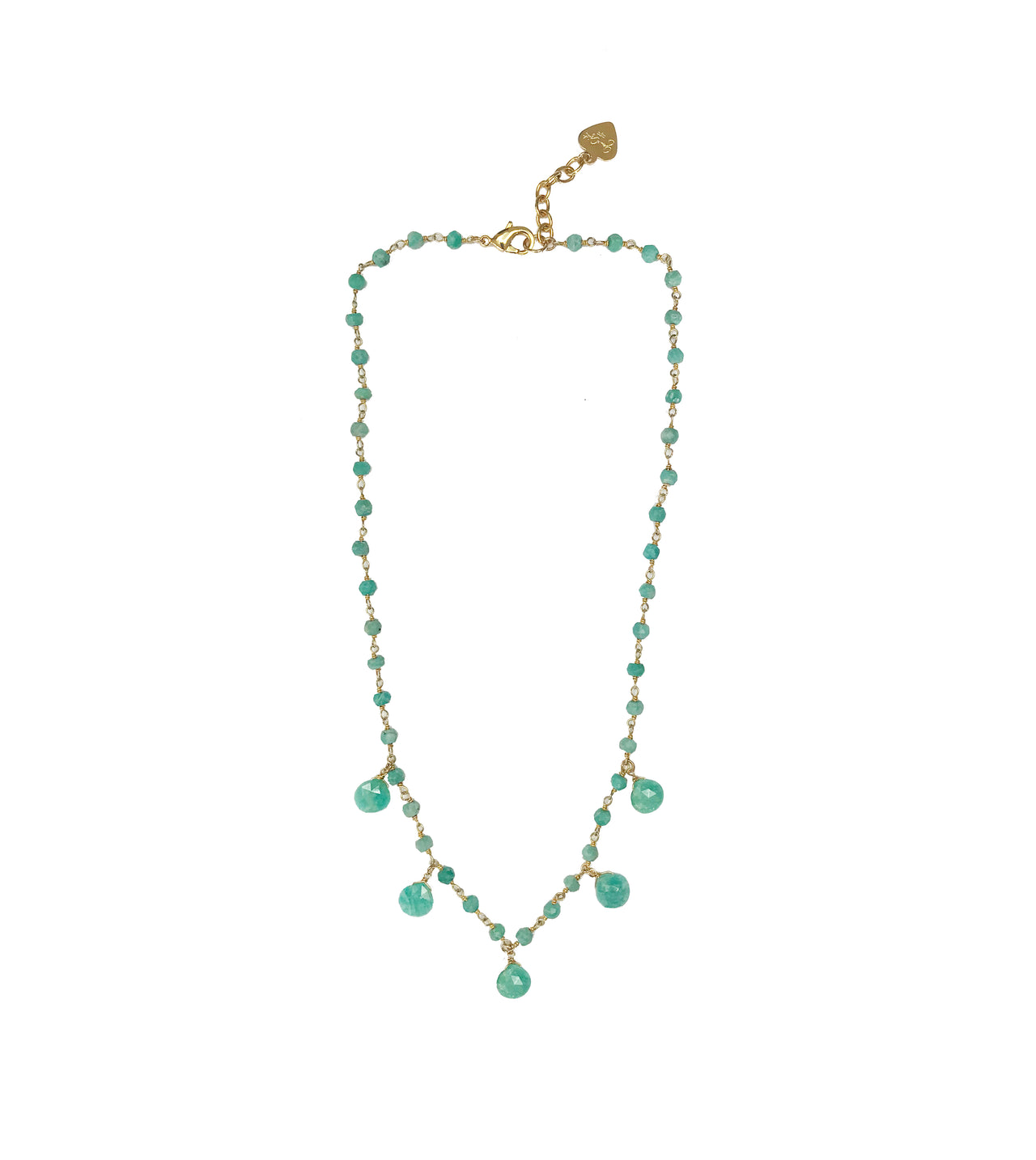 Gena Myint - Amazonite Droplet Vermeil Necklace -