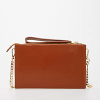 Thumbnail for Studded Crossbody Brown Clutch -