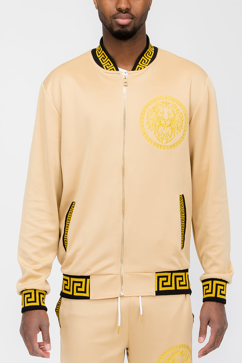 Lion Head Embroidered Track Jacket - 4 COLORS -