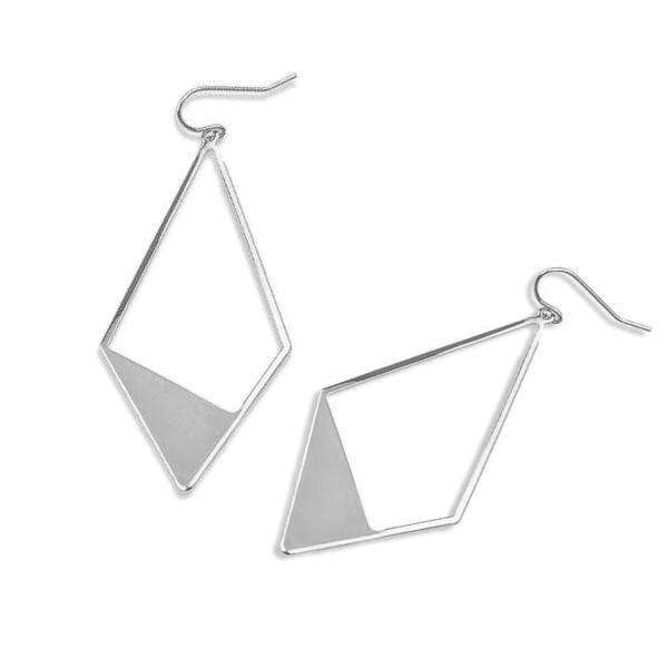 Christy Jean - Charlee Silver Triangle Earrings -