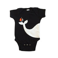 Thumbnail for Baby Onesie - Big Whale and Little Sailboat - 1 COLOR -