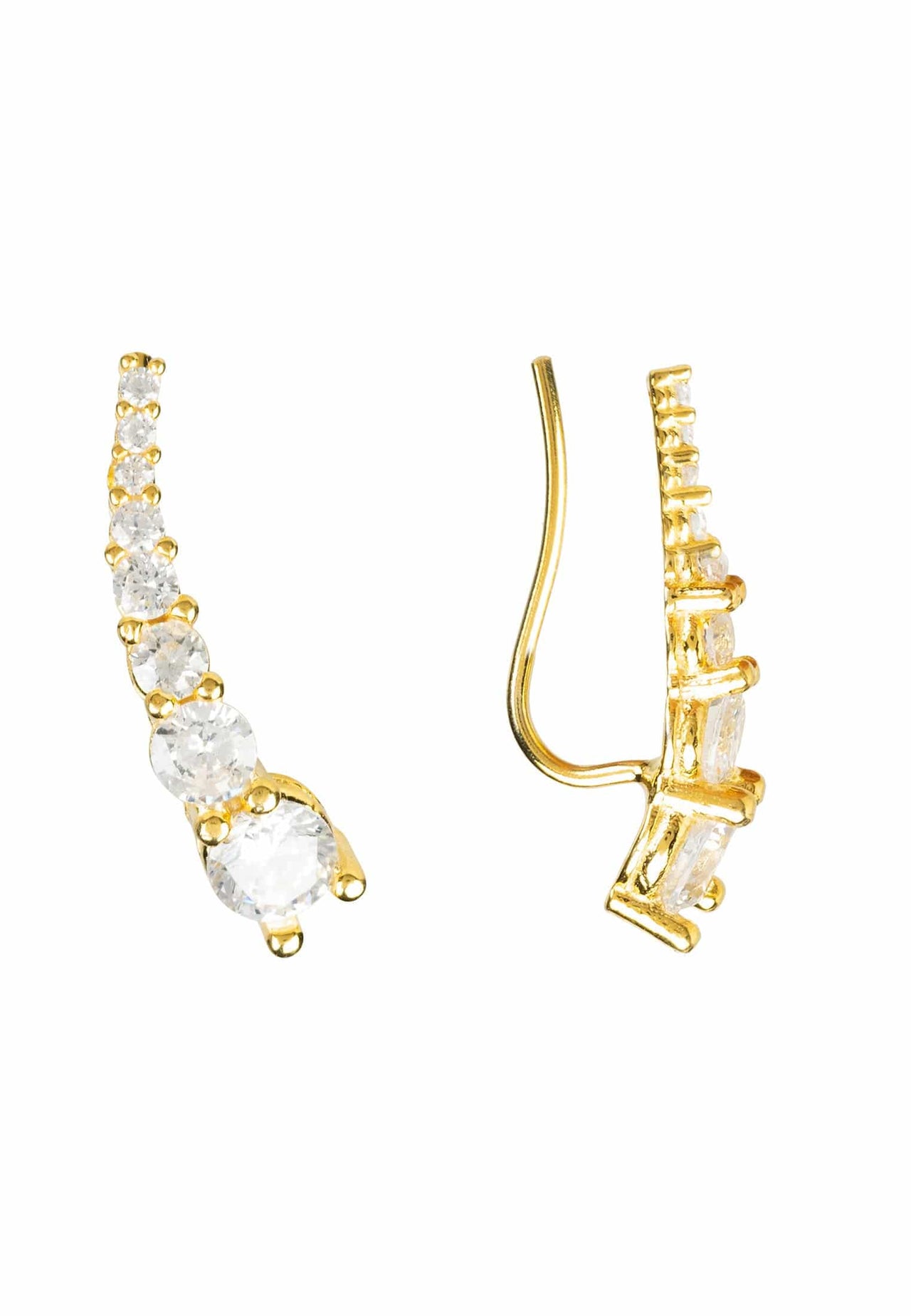 LATELITA - Graduated Ear Climber Pair Gold -