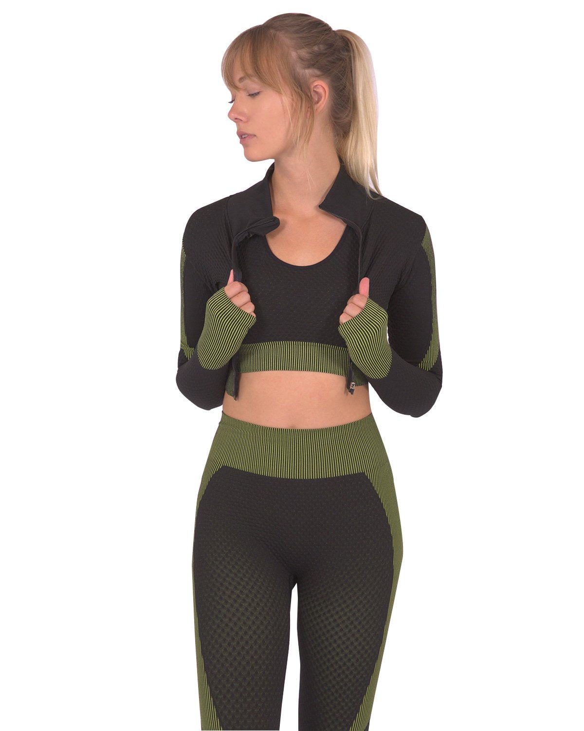 Savoy - Trois Seamless Sports Jacket - Black With Green - 1 COLOR -