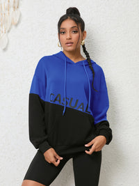 Thumbnail for CASUAL Graphic Two-Tone Hoodie - T - 1 COLOR -