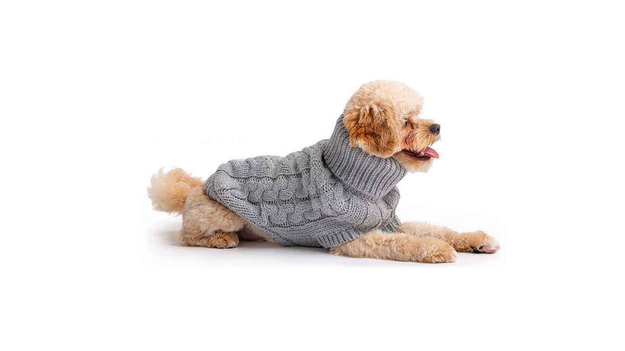 Chalet Dog Sweater - Grey - 10 SIZES -