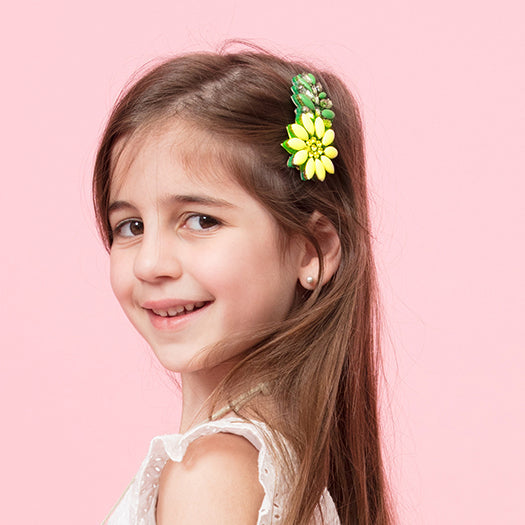 SAND BY SAYA N.Y. - Yellow Daisy- Kids Hair Pin - 1 COLOR -