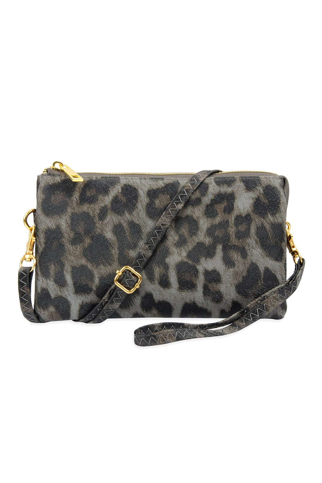 Riah Fashion - Faux Crossbody Wristlet Bag - 5 LEOPARD COLORS -