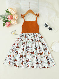 Thumbnail for Butterfly Print Bow Detail Dress - T - 4 SIZES - 2 COLORS -