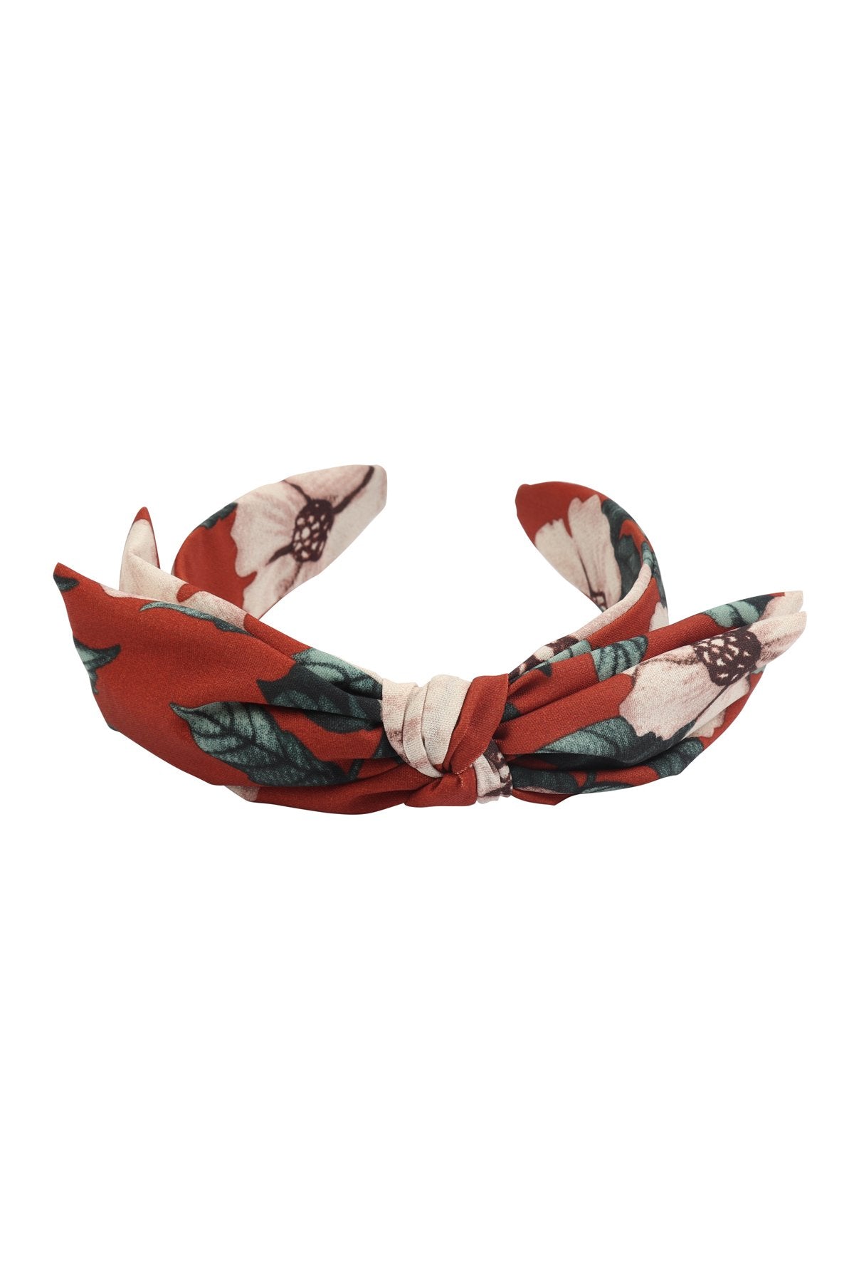 Rust Floral Ribbon Hair Band -