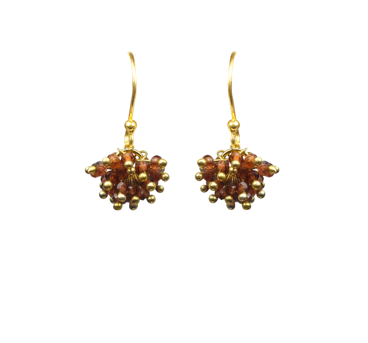 Gena Myint - Garnet Cluster Vermeil Earrings -