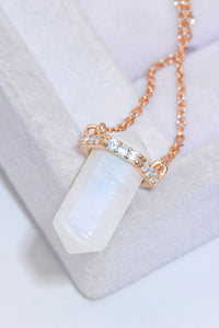 Thumbnail for Natural Moonstone Chain-Link Necklace - T - 2 FINISHES -