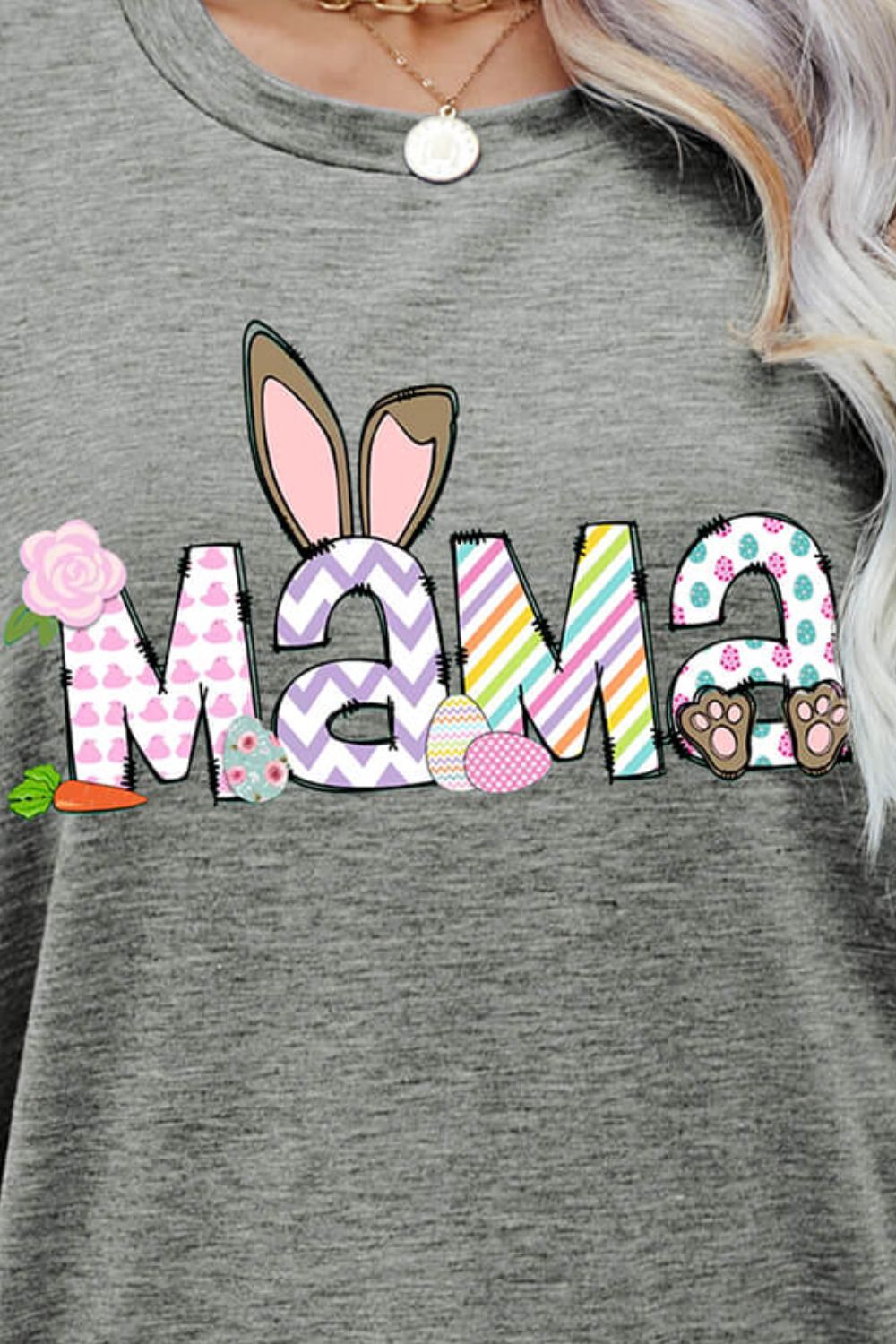 Easter MAMA Graphic Round Neck T-Shirt - T - 6 COLORS -