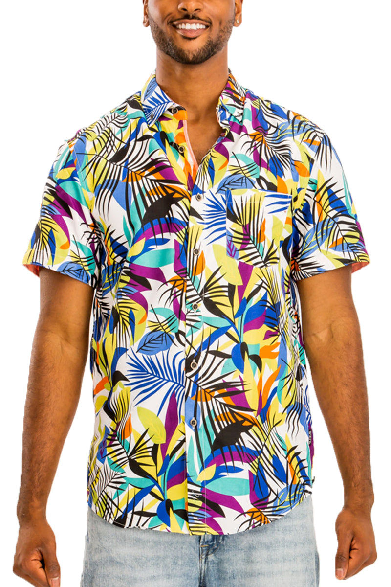 WEIV - Digital Print Hawaiian Short Sleeve Shirt -