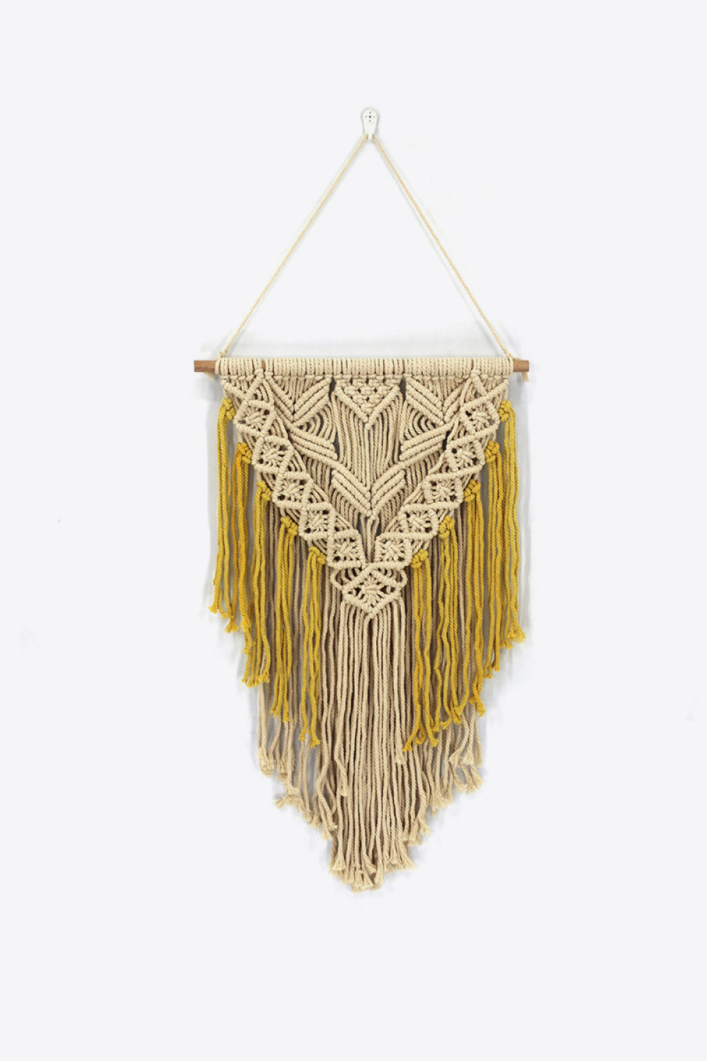 Contrast Fringe Macrame Wall Hanging - 39.4" X 17.7" - T - 1 COLOR -