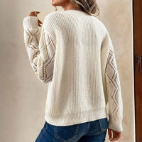 Thumbnail for Contrast V-Neck Sweater - T - 2 COLORS -