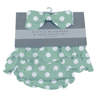 Thumbnail for Jade Polka Dot Ruffle Bloomers and Headband Set -