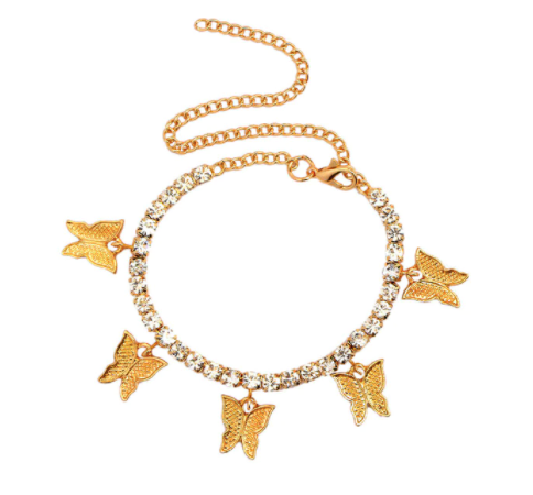 Kaura Butterfly Anklet - Gold -