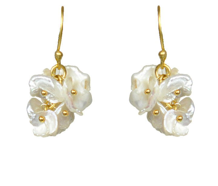 Gena Myint - Short Keshi Pearl Cluster Earrings -