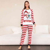 Thumbnail for WOMEN MERRY CHRISTMAS Graphic Top and Striped Pants Set - T -