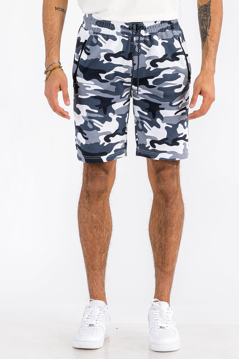 Heathered Cotton Shorts - 1 CAMO COLOR -