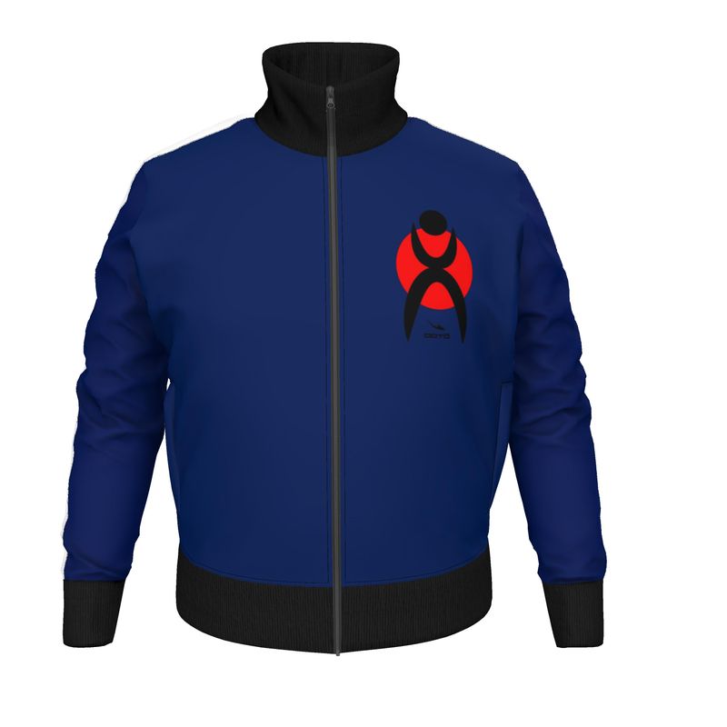 OOTO - GLYPHIC EN BLACK ON RED CIRCLE - 2 tone blue  -  running jacket - 1 COLOR -