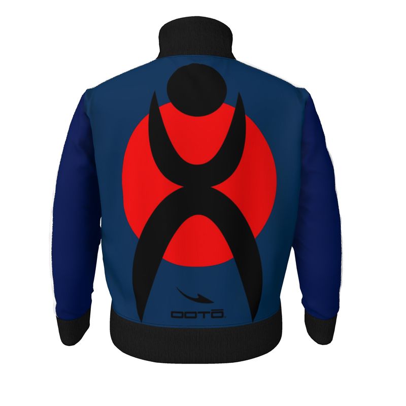 OOTO - GLYPHIC EN BLACK ON RED CIRCLE - 2 tone blue  -  running jacket - 1 COLOR -