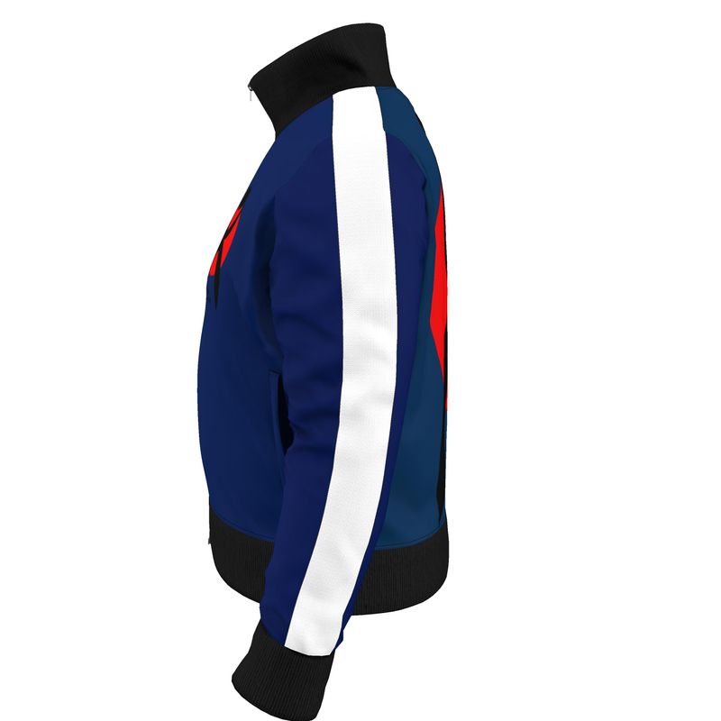 OOTO - GLYPHIC EN BLACK ON RED CIRCLE - 2 tone blue  -  running jacket - 1 COLOR -