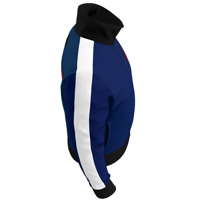 OOTO - GLYPHIC EN BLACK ON RED CIRCLE - 2 tone blue  -  running jacket - 1 COLOR -