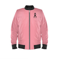 Thumbnail for OOTO - GLYPHIC EN BLACK OVER PINK - womens bomber jacket - 1 COLOR -