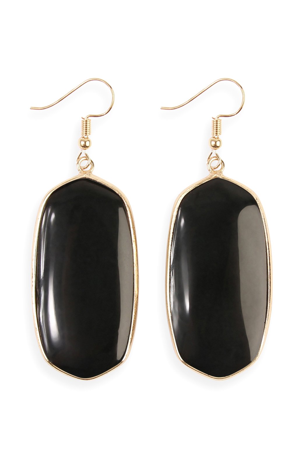 USA - Natural Oval Stone Earrings - 9 COLORS -