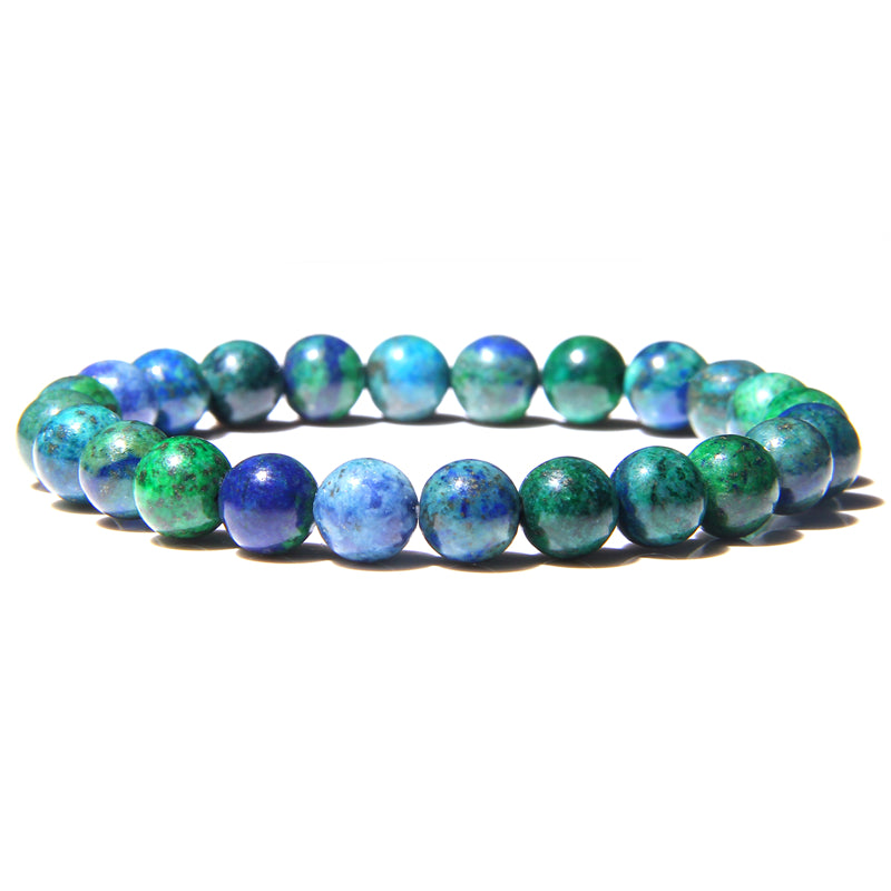 Natural Healing Energy Labradorite Bracelet Polished 8 Mm Lapis Lazuli Beads Bangle Elastic Pulsera Jewelry - 37 COLORS -